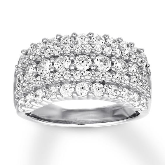 Previously Owned Diamond Anniversary Band 2 ct tw Round-cut 10K White Gold Size 10
