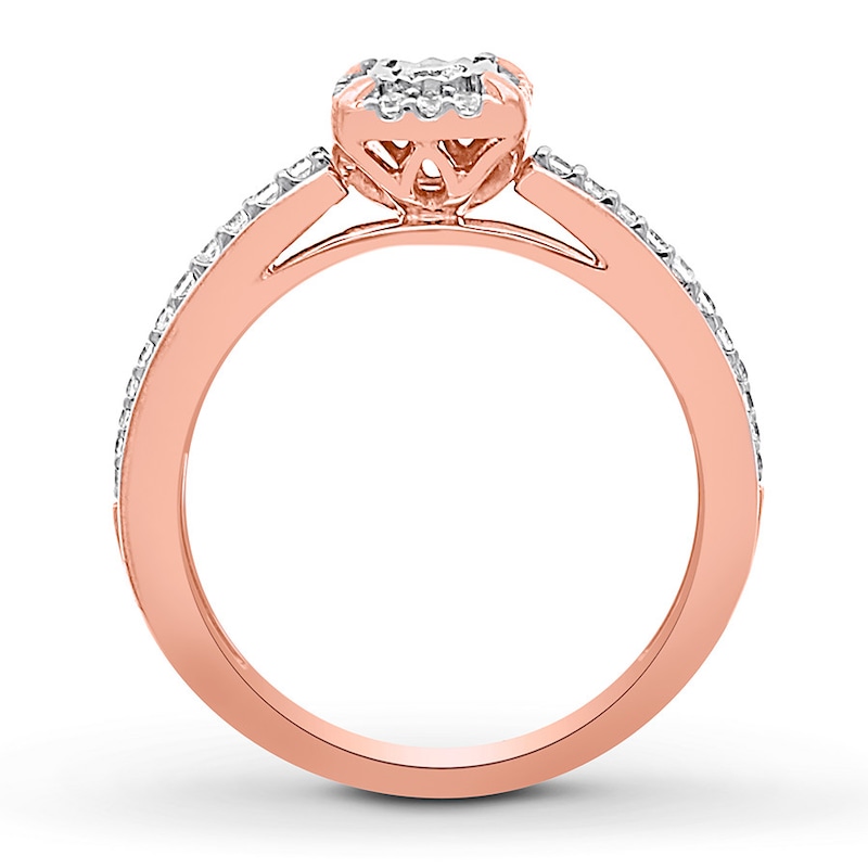Main Image 2 of Previously Owned Diamond Ring 1/4 ct tw Round-cut 10K Rose Gold - Size 4