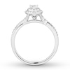 Thumbnail Image 2 of Previously Owned Diamond Engagement Ring 1/2 ct tw Pear & Round-cut 14K White Gold - Size 10.75