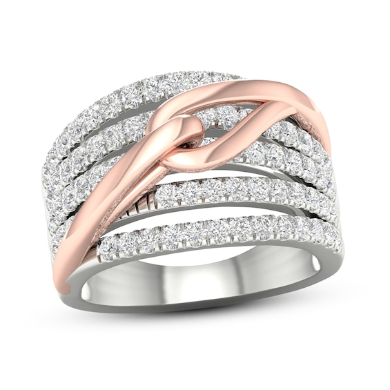 Previously Owned Love + Be Loved Diamond Ring 1 ct tw Round-cut14K Two-Tone Gold Size 7.5