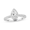 Thumbnail Image 1 of Previously Owned Diamond Engagement Ring 1 ct tw Pear & Round-cut 14K White Gold - Size 10