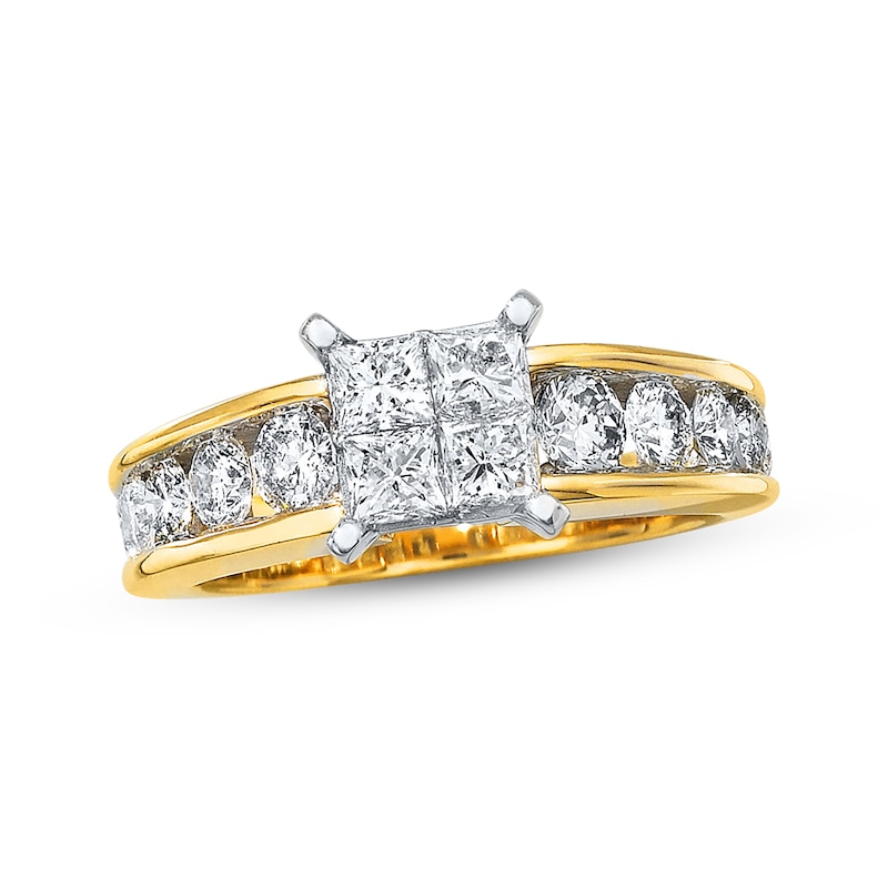 Main Image 1 of Previously Owned Diamond Engagement Ring 1-3/4 carats tw 14K Yellow Gold Size 10.25