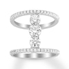 Thumbnail Image 1 of Previously Owned Diamond North South 3-Stone Ring 1-1/2 ct tw 14K White Gold - Size 11.25