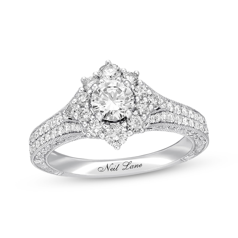 Main Image 1 of Previously Owned Neil Lane Diamond Engagement Ring 1-3/8 ct tw Round-cut 14K White Gold Size 5