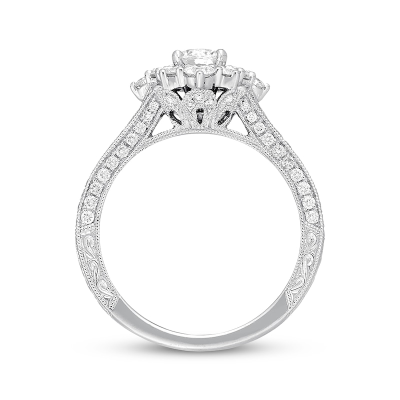 Previously Owned Neil Lane Diamond Engagement Ring 1-3/8 ct tw Round-cut 14K White Gold - Size 5