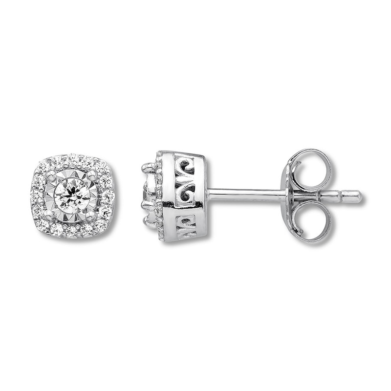 Main Image 1 of Previously Owned Diamond Earrings 1/3 ct tw Round-cut 10K White Gold