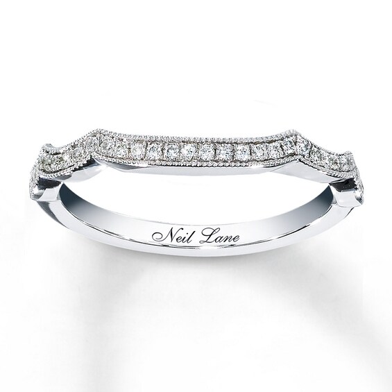 Previously Owned Neil Lane Wedding Band 1/8 ct tw Round-cut Diamonds 14K White Gold