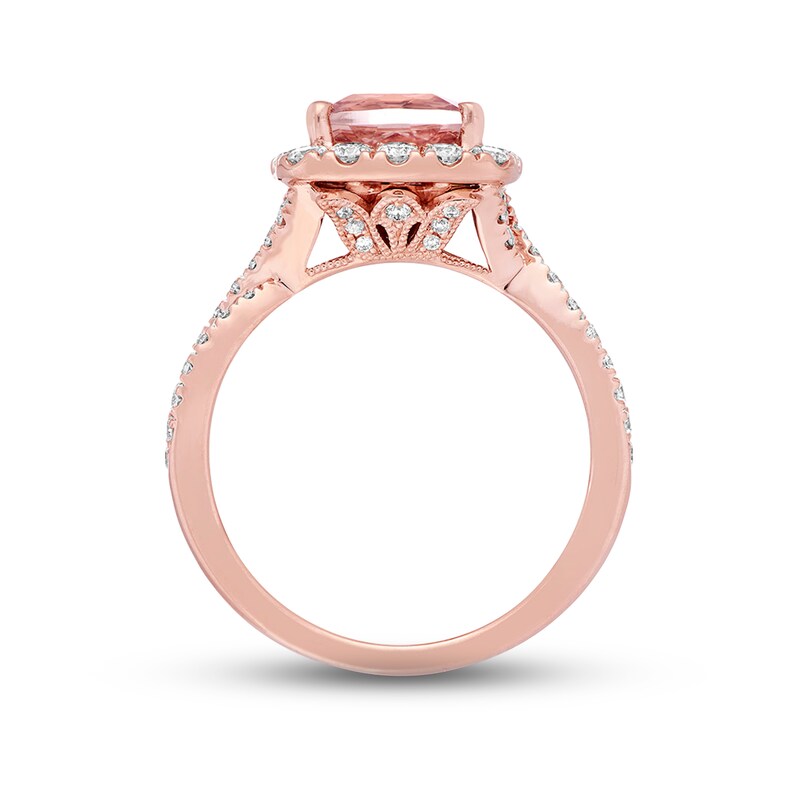 Main Image 2 of Previously Owned Neil Lane Morganite & Diamond Engagement Ring 7/8 ct tw Round-cut 14K Rose Gold