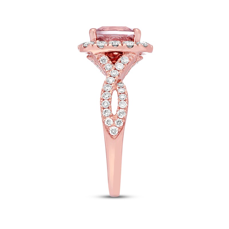 Main Image 3 of Previously Owned Neil Lane Morganite & Diamond Engagement Ring 7/8 ct tw Round-cut 14K Rose Gold