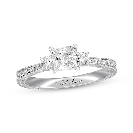 Previously Owned Neil Lane Bridal Diamond Engagement Ring 1 ct tw Princess & Round-cut 14K White Gold