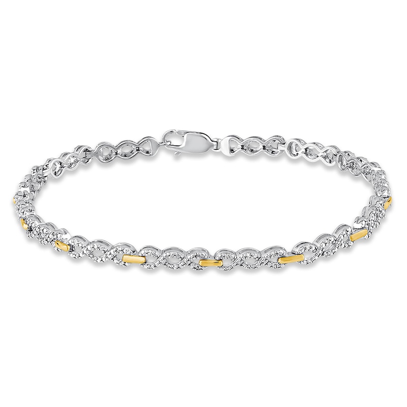 Main Image 1 of Previously Owned Diamond Twist Bracelet 1/3 cttw Sterling Silver/10K Yellow Gold
