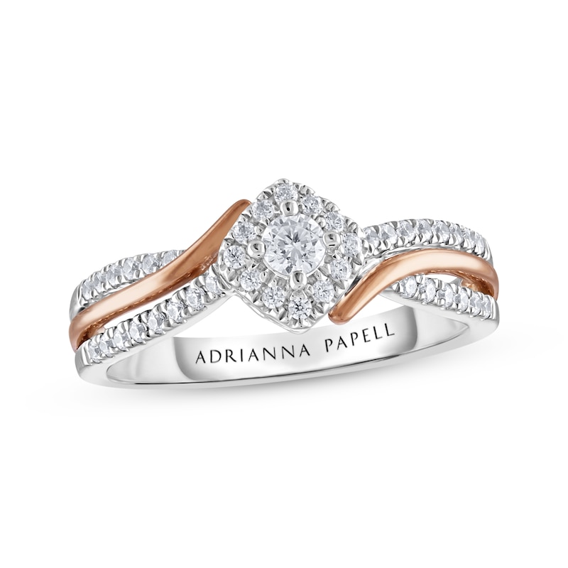 Main Image 1 of Previously Owned Adrianna Papell Diamond Engagement Ring 1/4 ct tw 14K Two-Tone Gold