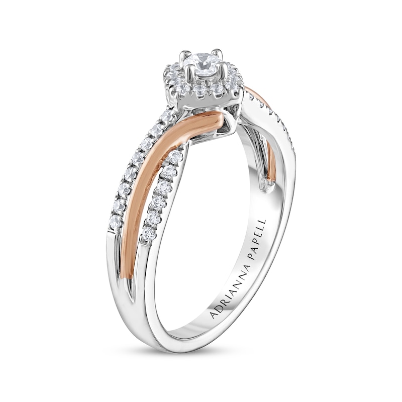 Main Image 2 of Previously Owned Adrianna Papell Diamond Engagement Ring 1/4 ct tw 14K Two-Tone Gold