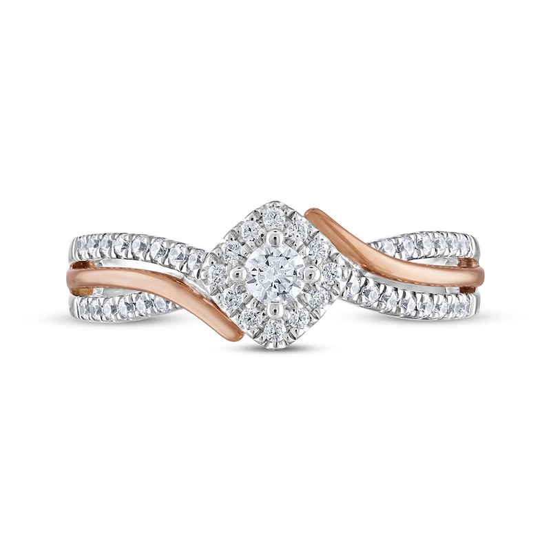 Main Image 3 of Previously Owned Adrianna Papell Diamond Engagement Ring 1/4 ct tw 14K Two-Tone Gold