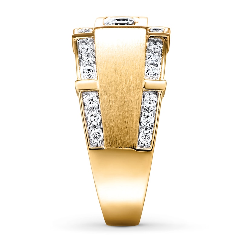 Main Image 3 of Previously Owned Men's Wedding Band 1 ct tw Diamonds 10K Yellow Gold