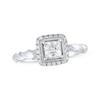 Previously Owned Angel Sanchez Engagement Ring 3/4 ct tw Princess & Round-cut Diamonds 14K White Gold