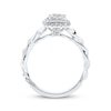 Previously Owned Angel Sanchez Engagement Ring 3/4 ct tw Princess & Round-cut Diamonds 14K White Gold