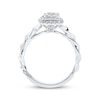 Thumbnail Image 3 of Previously Owned Angel Sanchez Engagement Ring 3/4 ct tw Princess & Round-cut Diamonds 14K White Gold
