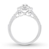 Thumbnail Image 2 of Previously Owned Diamond Engagement Ring 1/2 ct tw Pear & Round-cut 14K White Gold