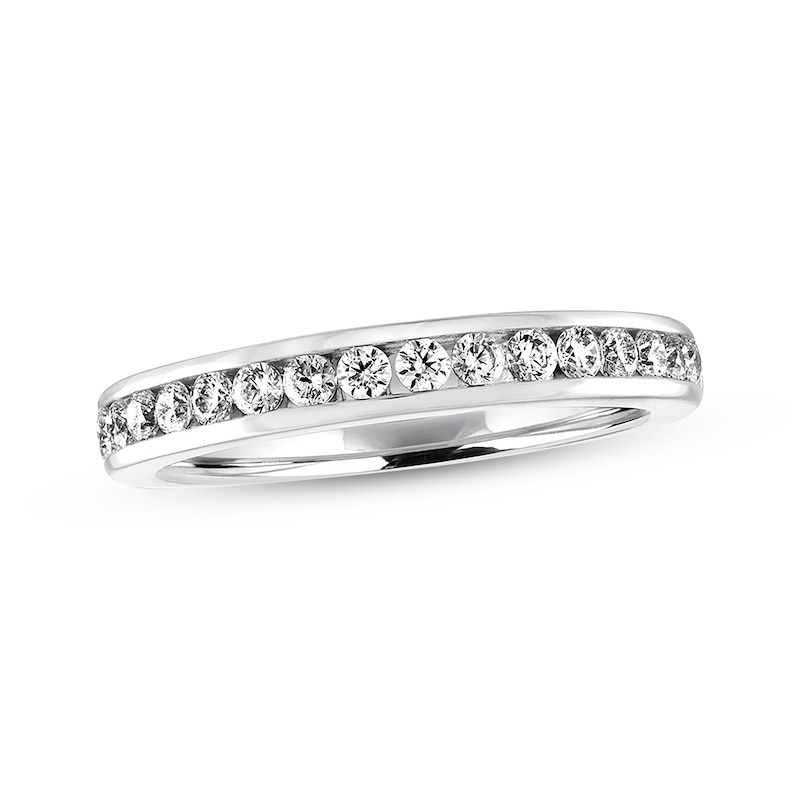 Previously Owned Diamond Wedding Band 3/8 ct tw Round-cut 14K White Gold