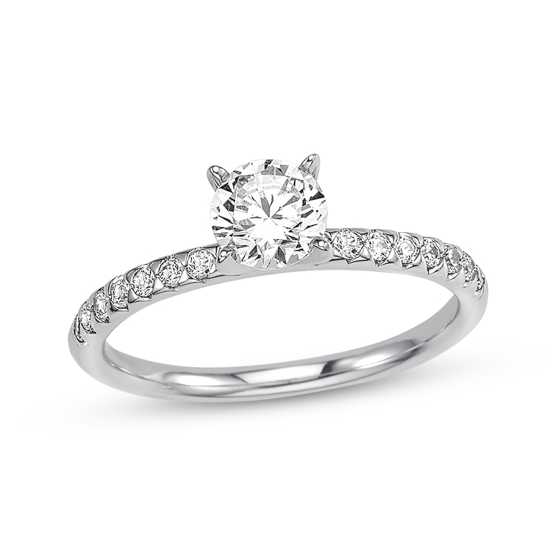 Main Image 1 of Previously Owned Diamond Engagement Ring 3/4 ct tw Round-cut 14K White Gold