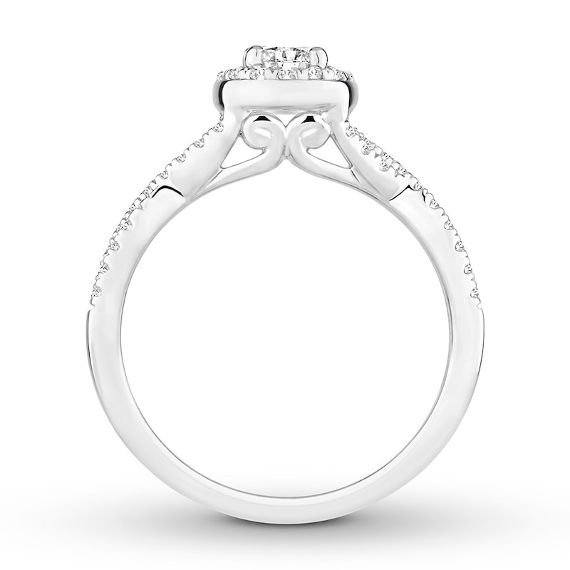 Main Image 2 of Previously Owned Diamond Engagement Ring 5/8 ct tw Round-cut 14K White Gold