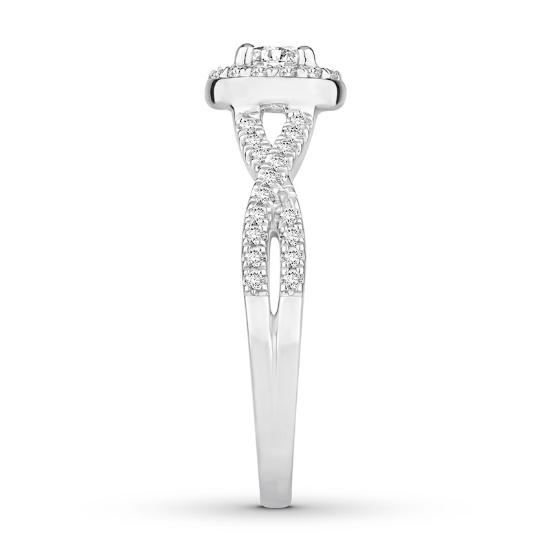 Main Image 3 of Previously Owned Diamond Engagement Ring 5/8 ct tw Round-cut 14K White Gold