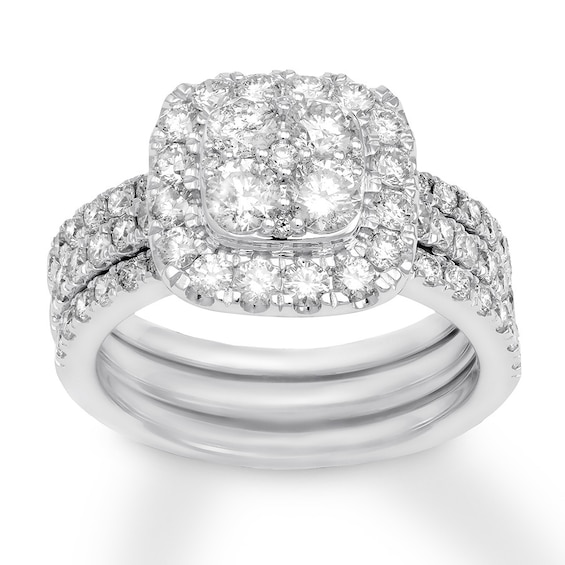 Previously Owned Diamond Bridal Set 2 ct tw Round-cut 14K White Gold