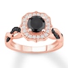 Thumbnail Image 1 of Previously Owned Black/White Diamond Ring 1-1/4 ct tw 14K Rose Gold