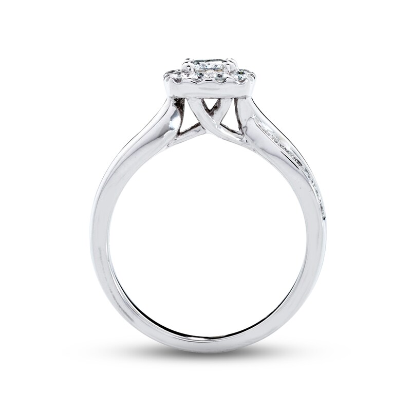 Main Image 2 of Previously Owned Diamond Engagement Ring 5/8 ct tw Princess & Round-cut 14K White Gold