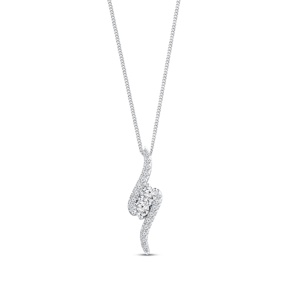 Previously Owned Ever Us Necklace 1-1/2 ct tw Round-Cut Diamonds 14K White Gold
