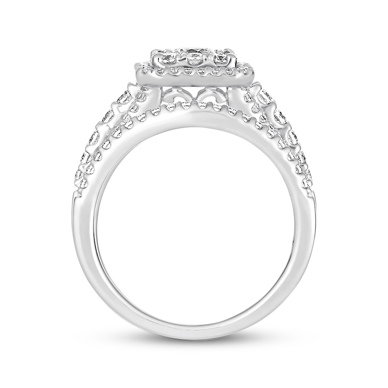 Previously Owned Diamond Bridal Set 1-1/2 ct tw Round-cut 14K White Gold