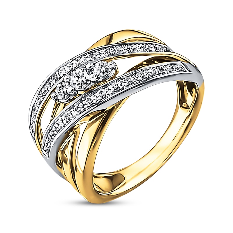 Main Image 2 of Previously Owned Diamond Ring 1/3 ct tw Round-cut 10K Two-Tone Gold