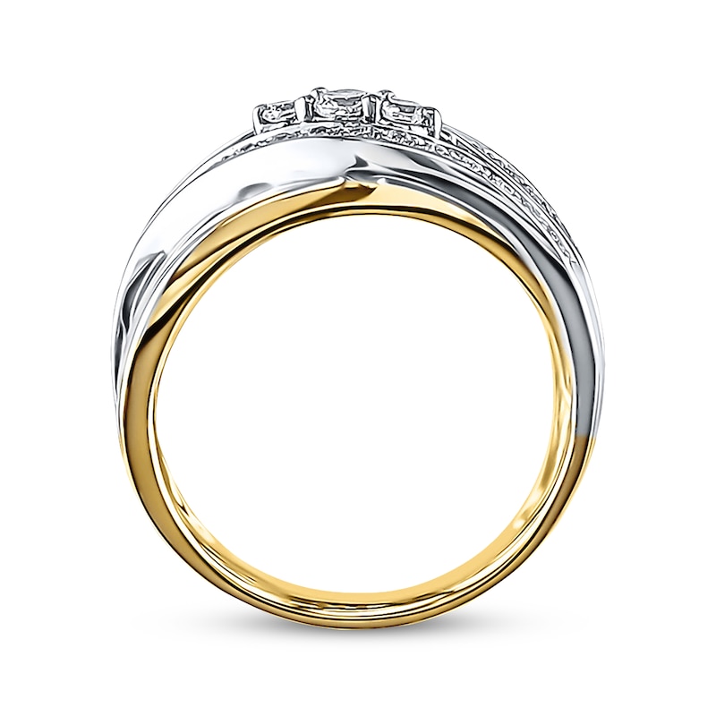 Main Image 4 of Previously Owned Diamond Ring 1/3 ct tw Round-cut 10K Two-Tone Gold