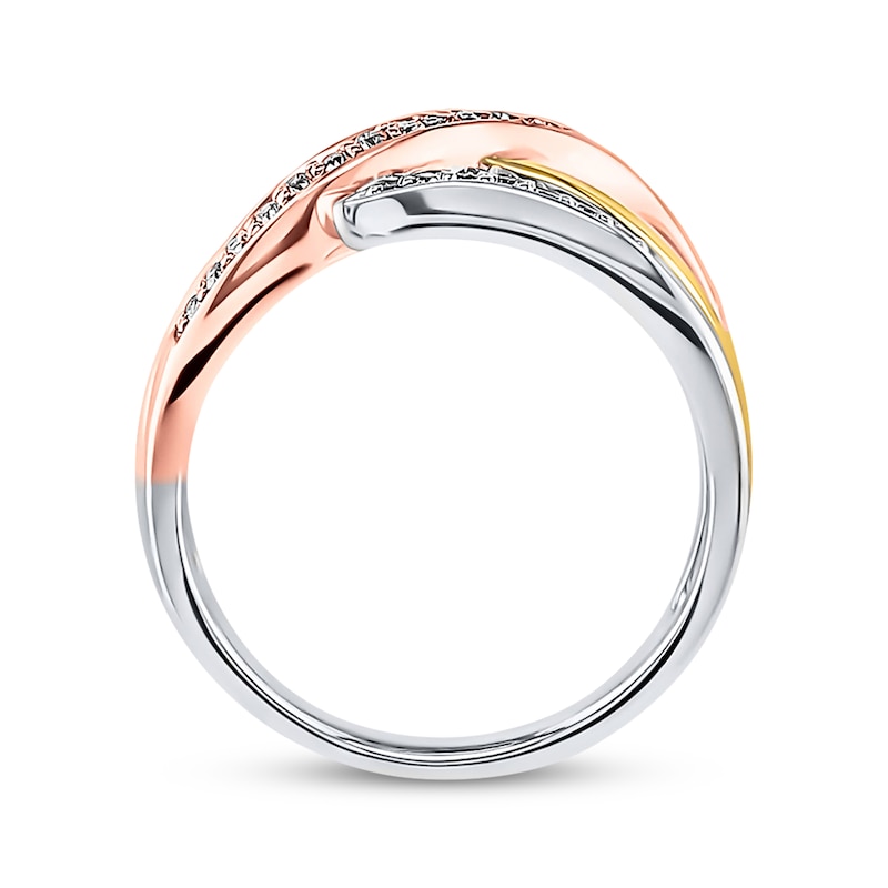 Main Image 3 of Previously Owned Diamond Ring 1/4 ct tw Round-cut 10K Tri-Color Gold