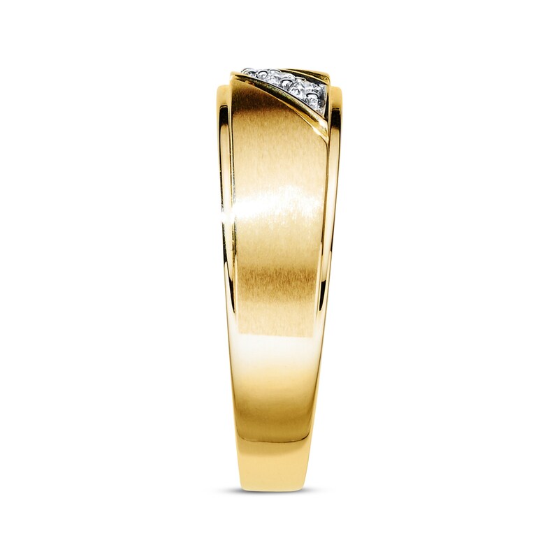Main Image 2 of Previously Owned Men's Diamond Wedding Band 1/10 ct tw Round-cut 10K Yellow Gold