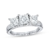 Previously Owned 3-Stone Diamond Ring 2 ct tw Princess-cut 14K White Gold