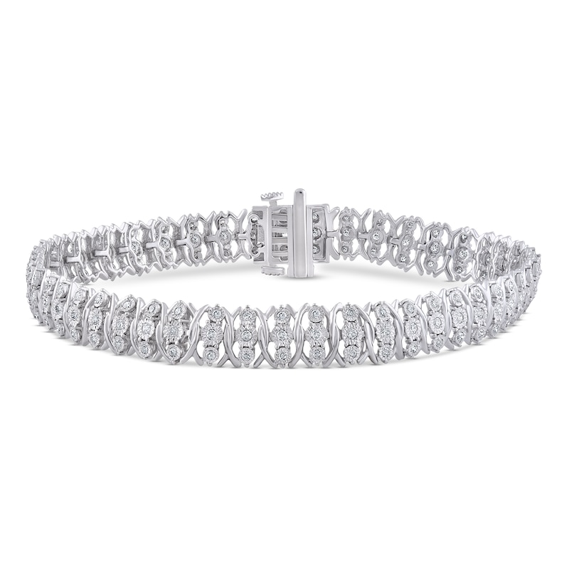 Main Image 1 of Previously Owned Diamond Bracelet 1 ct tw 10K White Gold 7.25"