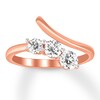Thumbnail Image 1 of Previously Owned Three-Stone Diamond Ring 3/4 ct tw Round-cut 10K Rose Gold