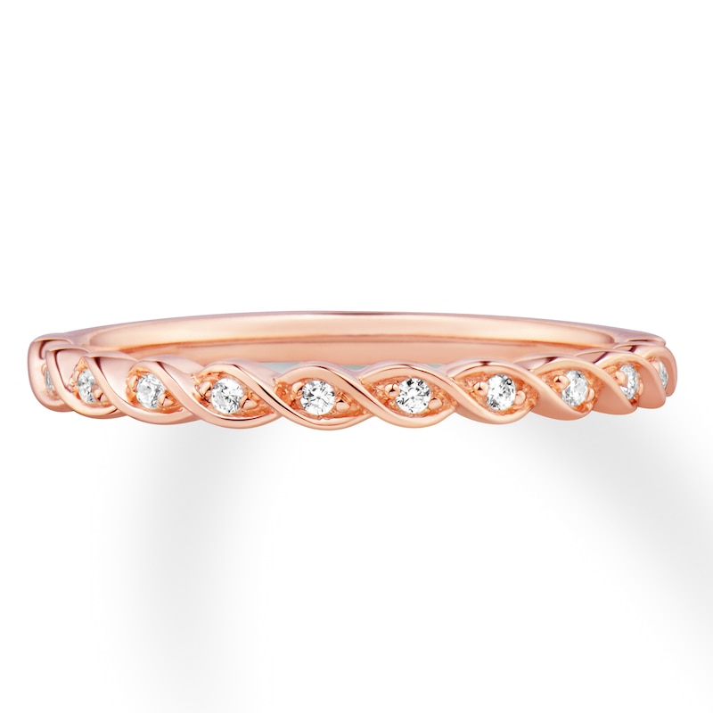 Previously Owned Diamond Wedding Band 1/20 ct tw 10K Rose Gold