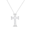 Thumbnail Image 1 of Previously Owned Diamond Cross Necklace 1/4 ct tw Round-cut Sterling Silver 18"