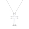 Thumbnail Image 3 of Previously Owned Diamond Cross Necklace 1/4 ct tw Round-cut Sterling Silver 18"
