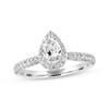 Thumbnail Image 0 of Previously Owned Diamond Engagement Ring 1 ct tw Pear & Round-cut 14K White Gold