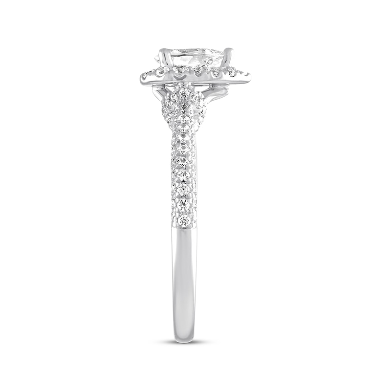 Previously Owned Diamond Engagement Ring 1 ct tw Pear & Round-cut 14K White Gold