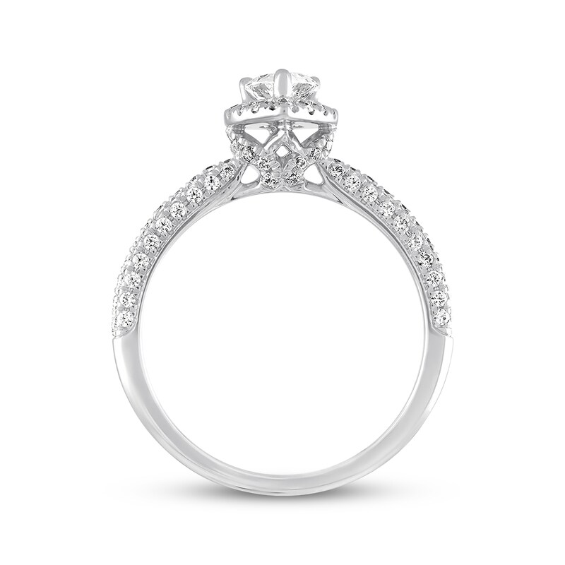 Previously Owned Diamond Engagement Ring 1 ct tw Pear & Round-cut 14K White Gold