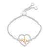 Thumbnail Image 1 of Previously Owned Diamond Heartbeat Bolo Bracelet Sterling Silver/10K Gold