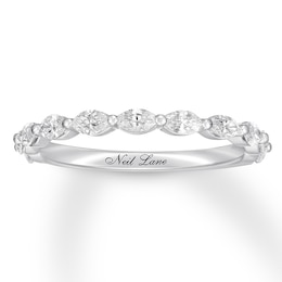 Previously Owned Neil Lane Premiere Diamond Anniversary Band 5/8 ct tw Marquise-cut 14K White Gold Size 5.5