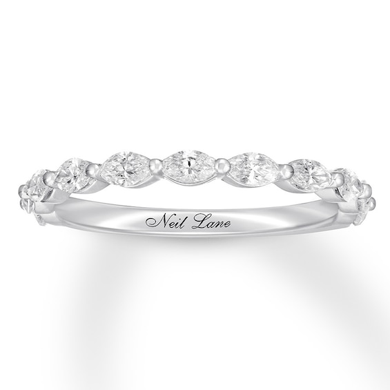 Previously Owned Neil Lane Premiere Diamond Anniversary Band 5/8 ct tw Marquise-cut 14K White Gold 5.5