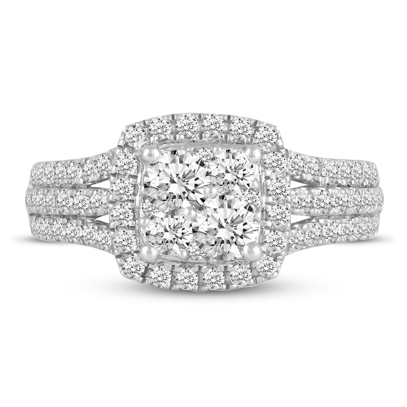 Main Image 1 of Previously Owned Diamond Engagement Ring 1-1/3 ct tw Round-cut 14K White Gold