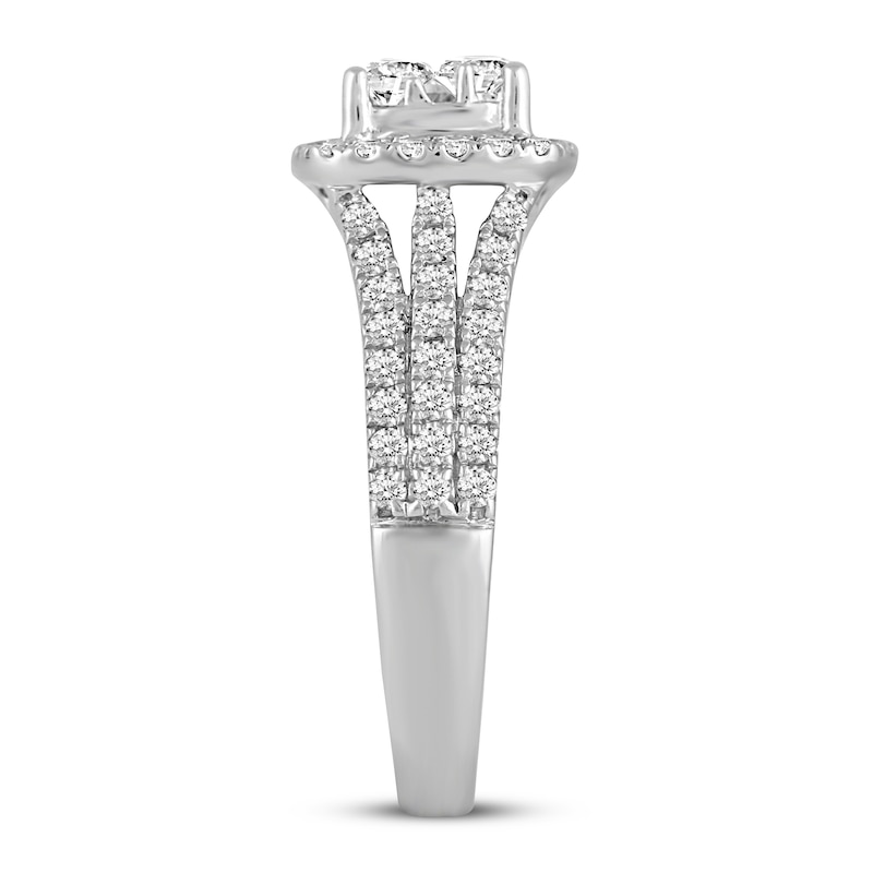 Main Image 2 of Previously Owned Diamond Engagement Ring 1-1/3 ct tw Round-cut 14K White Gold